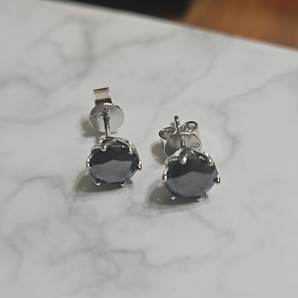 Black Moissanite Diamond 925 Sterling Silver 1.0 Carat Woven Stud Earrings New - Picture 4 of 13